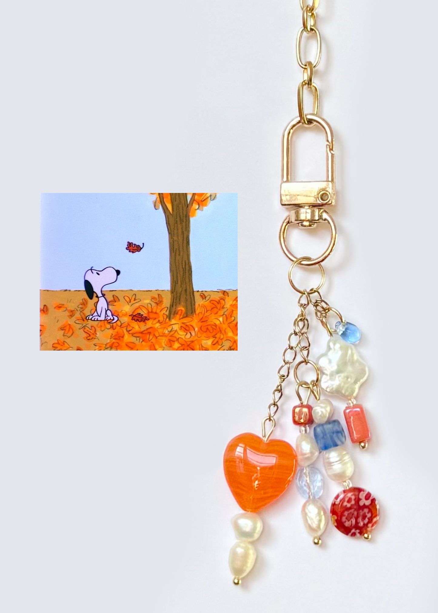snoopy bag charm! (gold)